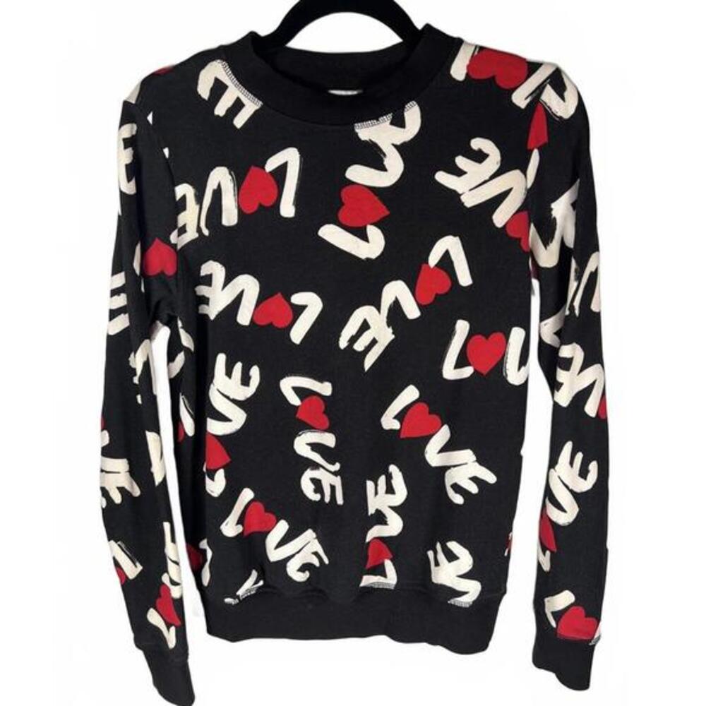 LOVE MOSCHINO Heart Logo Sweatshirt | Y2K Streetwear | Romantic, Brat | US 2